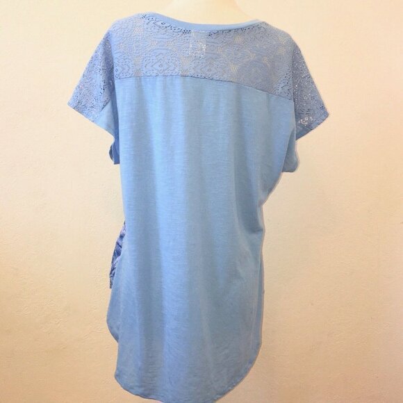 FADED Glory BOHO blue tunic top SZ XL - Picture 5 of 6